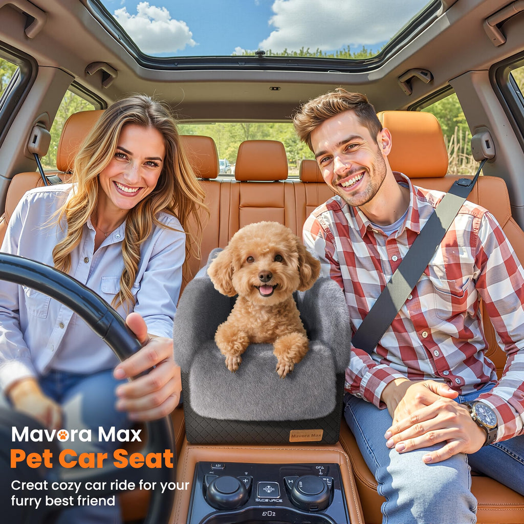 Mavora Max Center Console Dog Car Seat for Small Dogs Under 11lbs, Grey