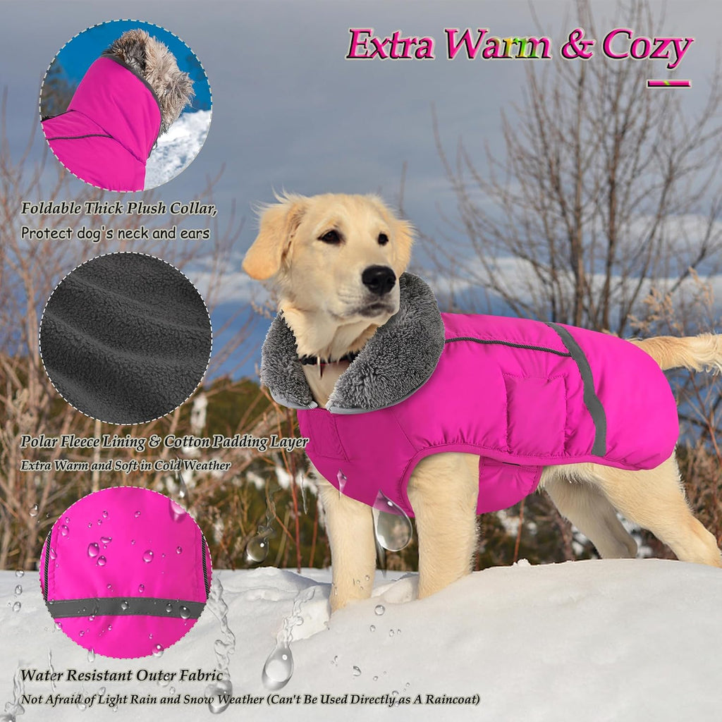 Dogcheer Warm Dog Coat, Waterproof Dog Winter Jacket with Leash Opening