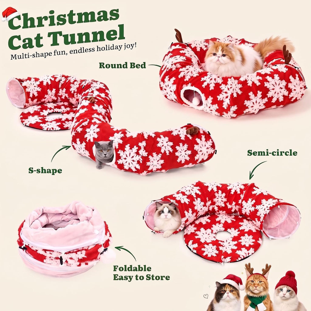DWVO 58.2in Cat Christmas Tree with Circle Cat Tunnel