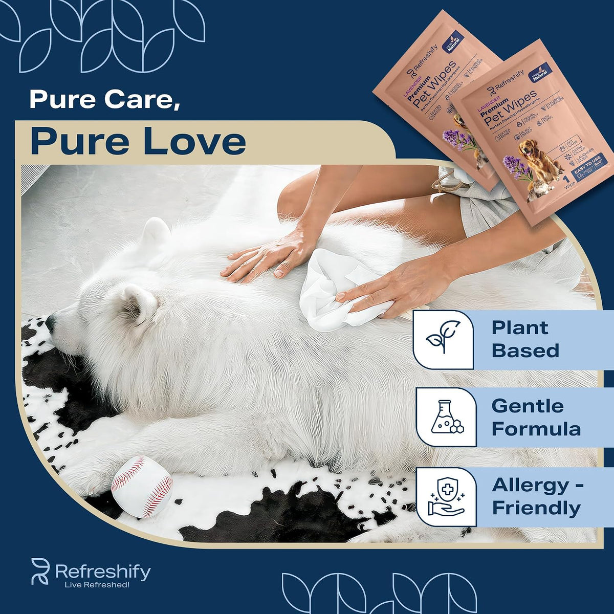 Dog Wipes for Paws and Butt (400 Ct) Plant Based Pet Wipes for Dogs & Cats