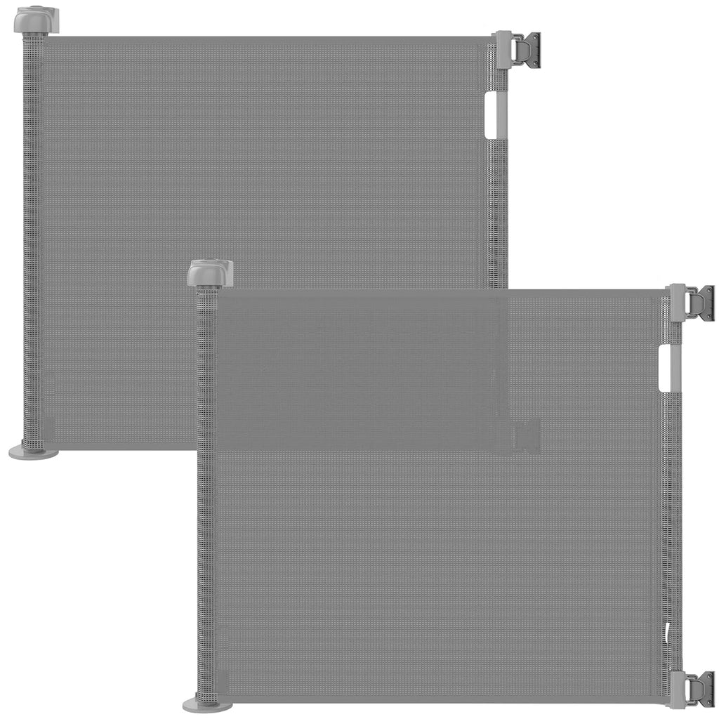 Retractable Dog Gate and Baby Gate for Stairs, 33"H x 55"W, Drill Mount