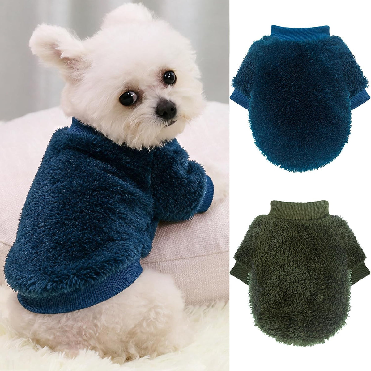 2 Pack XXS Dog Sweater, Tiny Dog Sweaters for Small Dogs Girl (1-3lb), Warm Soft Puppy Clothes for New Puppies, Cute Ext