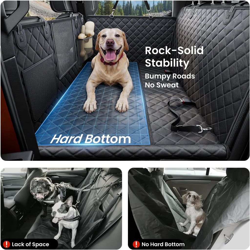 Dog Truck Seat Cover for Back Seat, Hard Bottom, XL, Black
