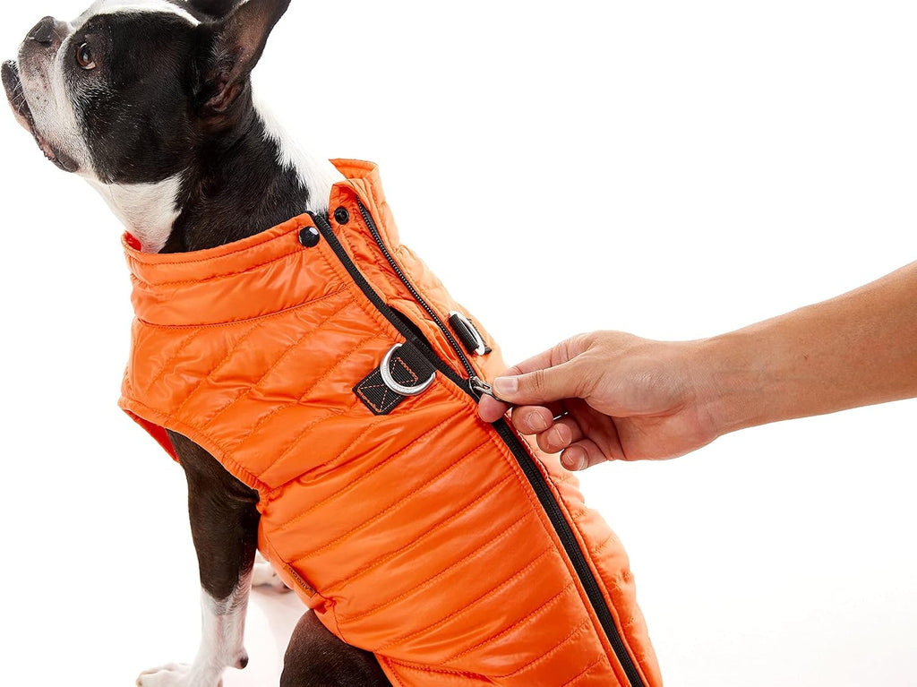 Gooby Puffer Vest Dog Jacket, Turquoise, Large