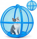 Rolling Cat Playpen, 26.77 Inch Mesh Hamster Ball for Cats, Single Zipper