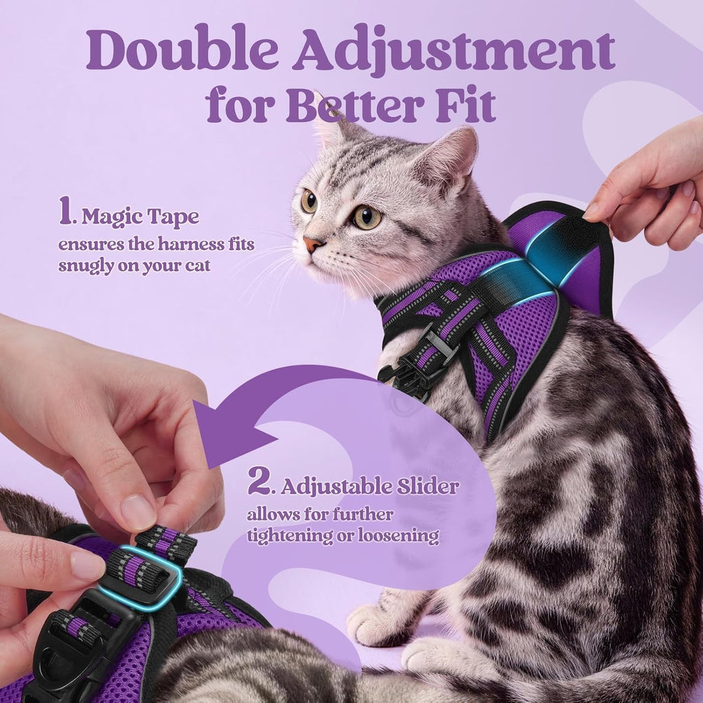 rabbitgoo Cat Harness and Leash Set, Step-in Soft Vest, Purple