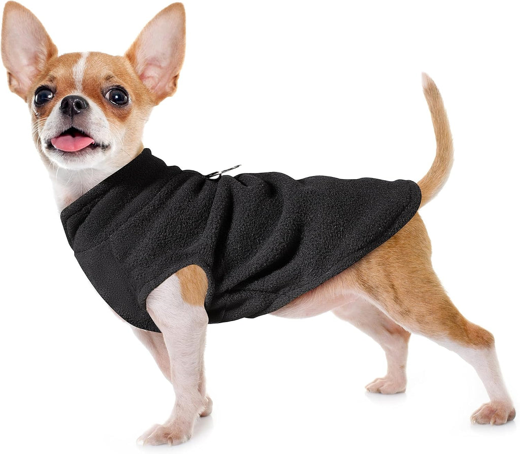 Sleeveless Vest Polyester Dog Jacket Tank Top Leash Ring Black M