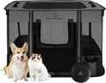 ROMANTIC BEAR Dog Playpen,Portable Foldable Pet Puppy Cat Playpen,M