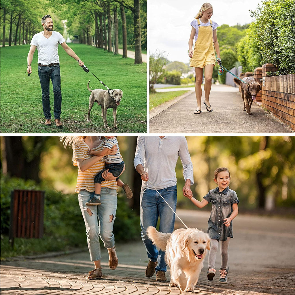 Long Dog Leash 10 FT: Heavy Duty Rope Leashes for Dogs Training with Swivel Lockable Hook Reflective Threads Bungee and 