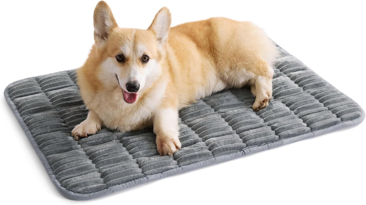Bedsure ComfyFleece® Washable Dog Crate Pad,Soft Thin Medium Pet Mat,30"