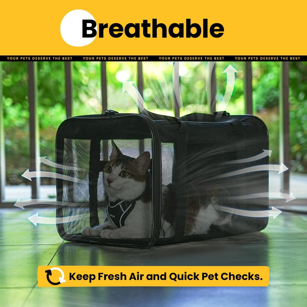 Conlun Cat Carrier Bag,Soft-Sided Pet Carriers for Dogs,M,Black