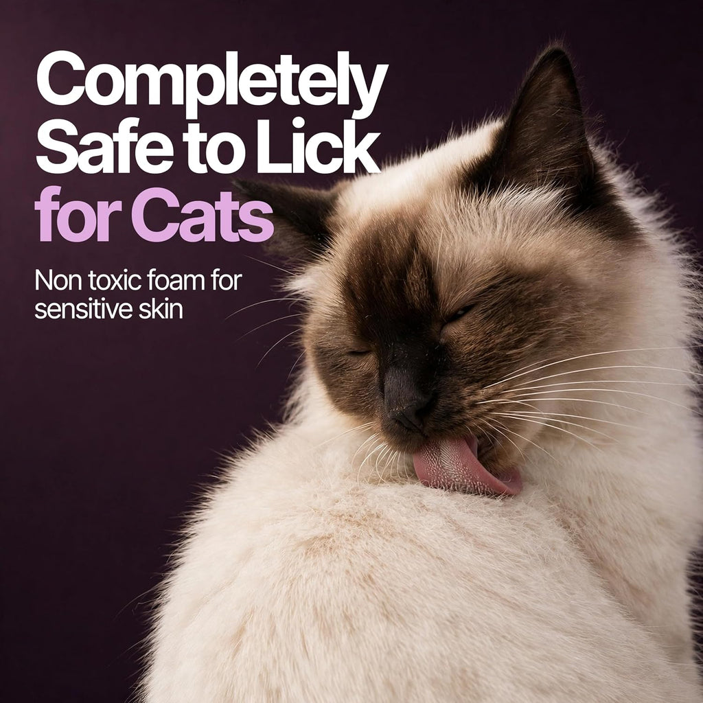 Kenchii Waterless Cat Shampoo - No Rinse Cleansing Foam, Gentle & Lick-Safe