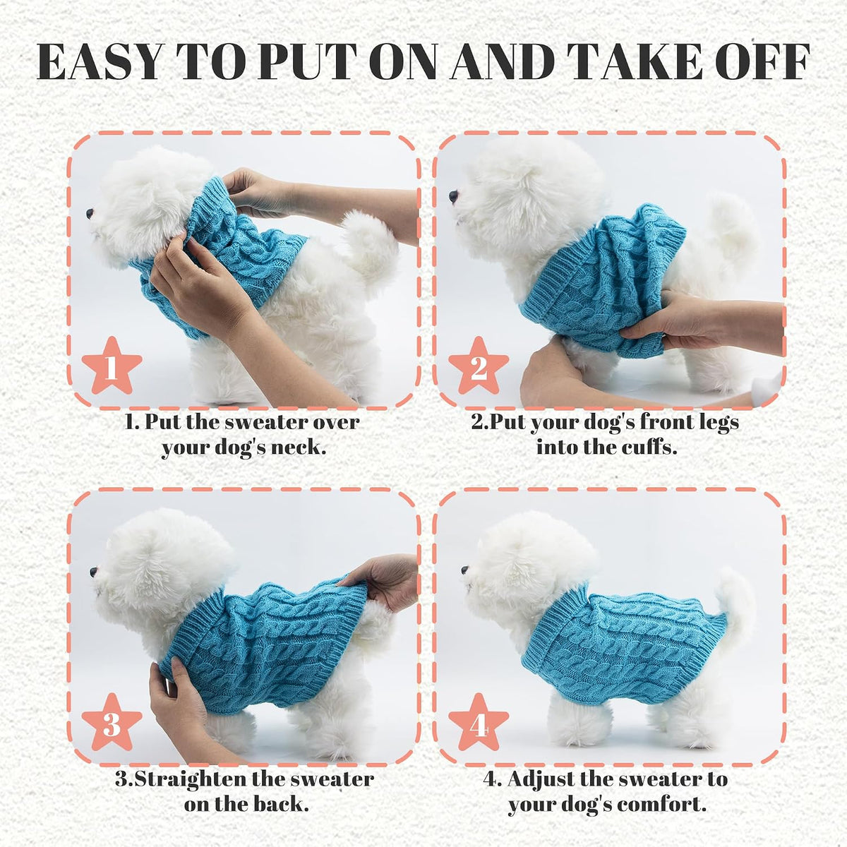 Dog Sweater, Black M Pullover Sweater, Turtleneck Knitwear, Puppy Outfits for Small and Medium Dogs, Warm Clothes for Bu