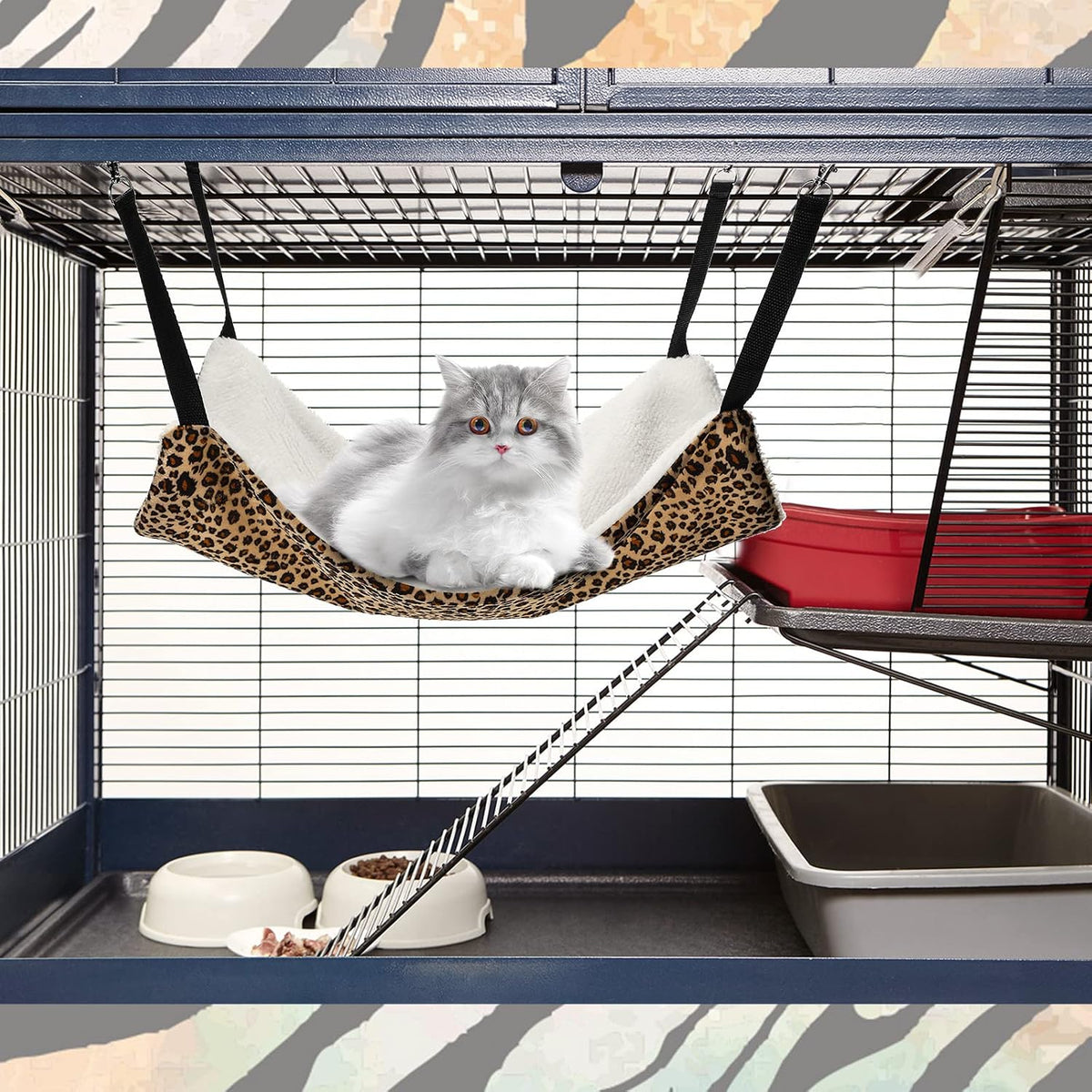 BBTO 3 Pcs Reversible Hanging Hammock Soft Plush for Cat Ferret,Dot