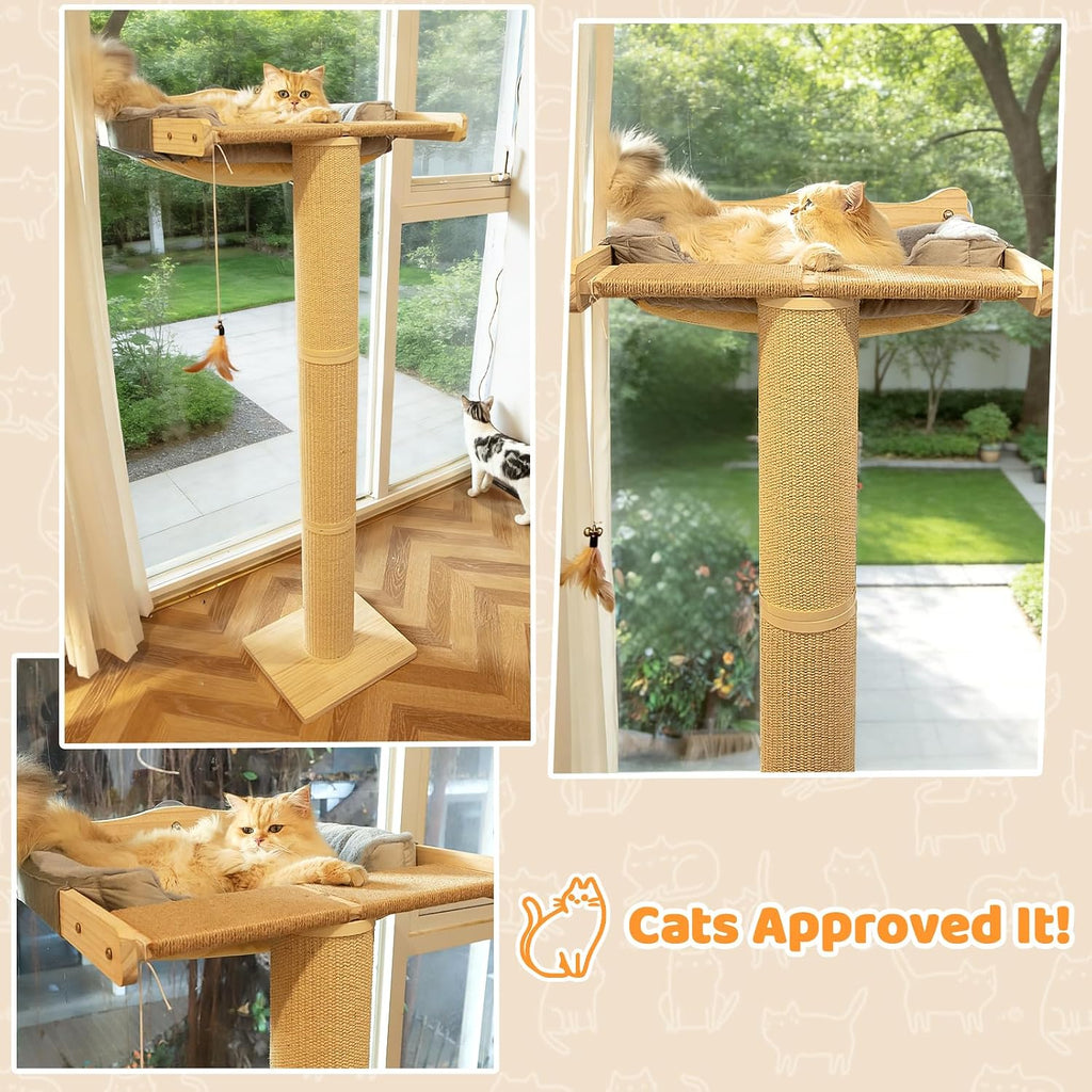 54" Tall Cat Scratching Post with Window Perch
