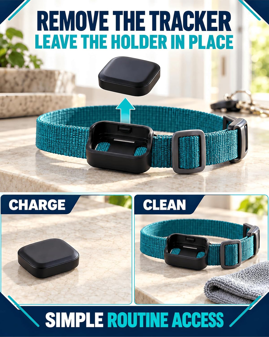 Dog Collar Adapter Compatible with Fi Mini GPS Tracker, Up to 1.5 In Wide