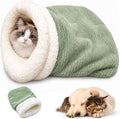 Cat Sleeping Bag for Indoor Cats, Plush Cat Sack Bed with Cozy Cave Opening