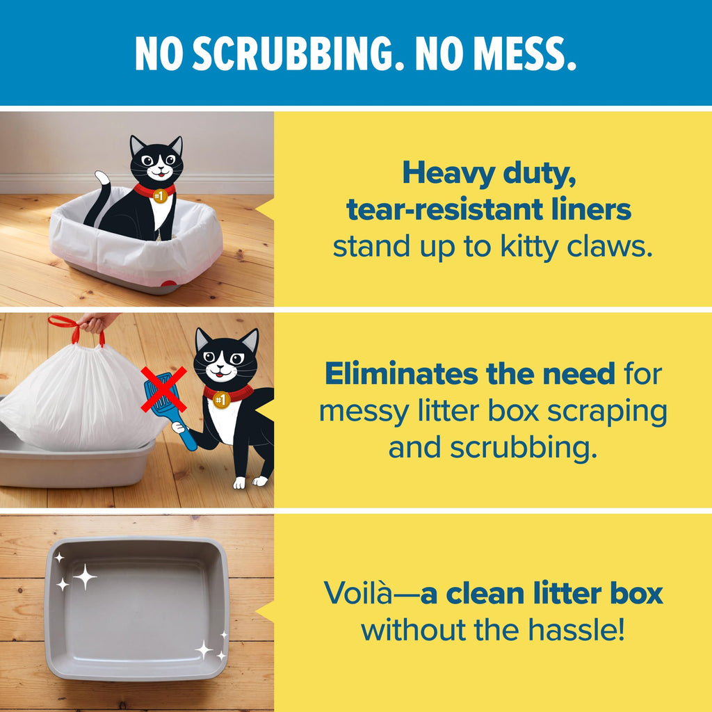 Jonny Cat Litter Box Liners Heavy Duty, Tear & Leak Resistant Jumbo 15ct