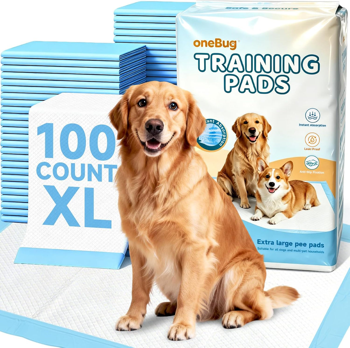 100 Count Disposable XL Pee Wee Pet Training Pads for Dog, 28x34 in