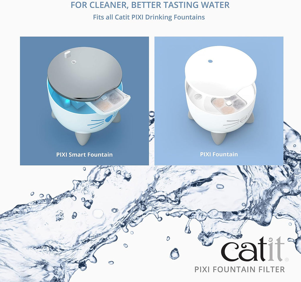 Catit PIXI Cat Drinking Fountain Original Filter, 6-Pack, White