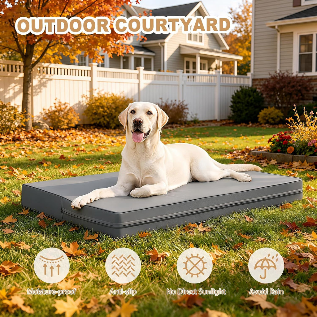 Waterproof XL Dog Bed Large Crate Pad 42" Outdoor Washable Leather Wipeable