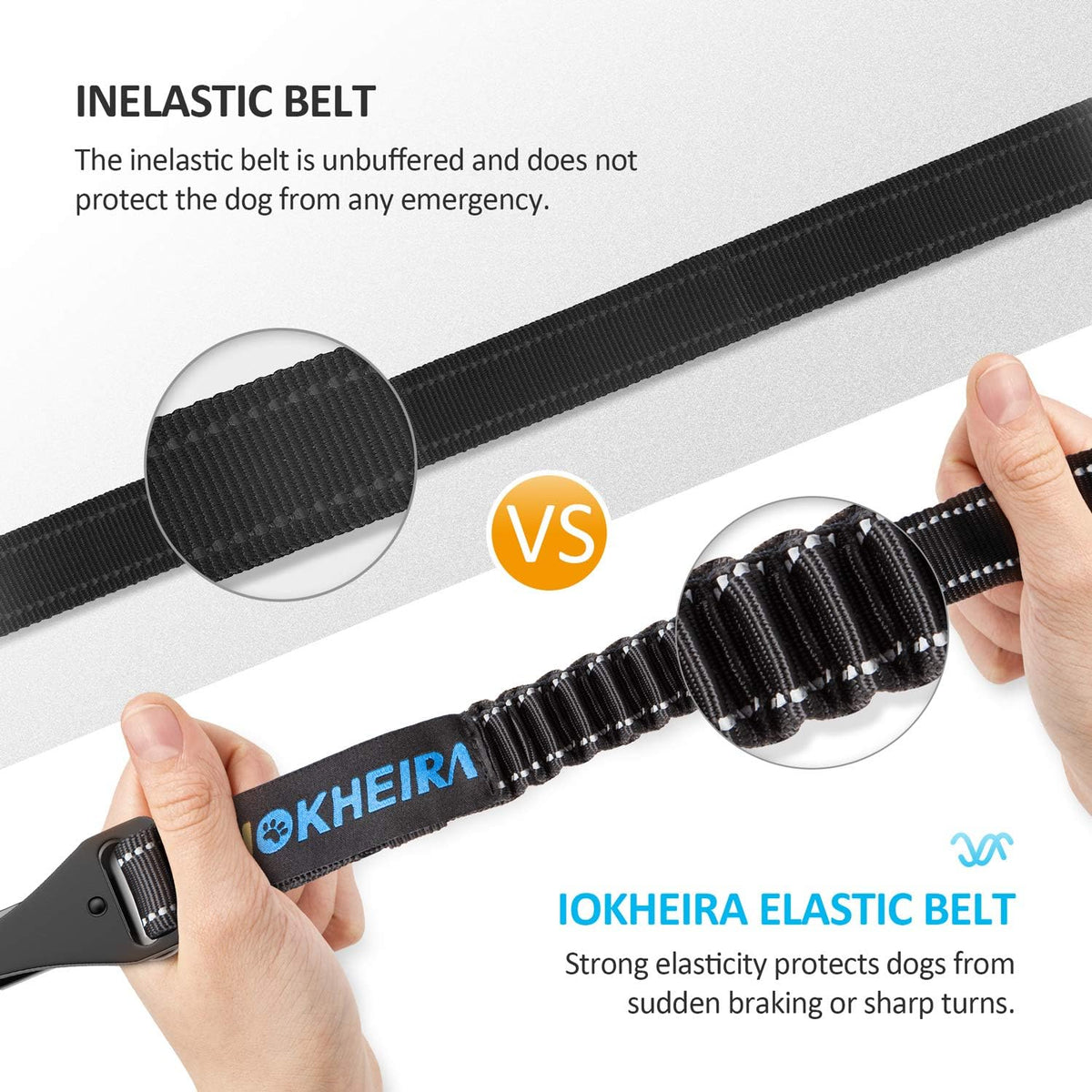 Dog Seat Belt 3-in-1 Car Harness for Dogs Adjustable Safety Seatbelt for Car Nylon Reflective Bungee Fabric Dog Car Harn
