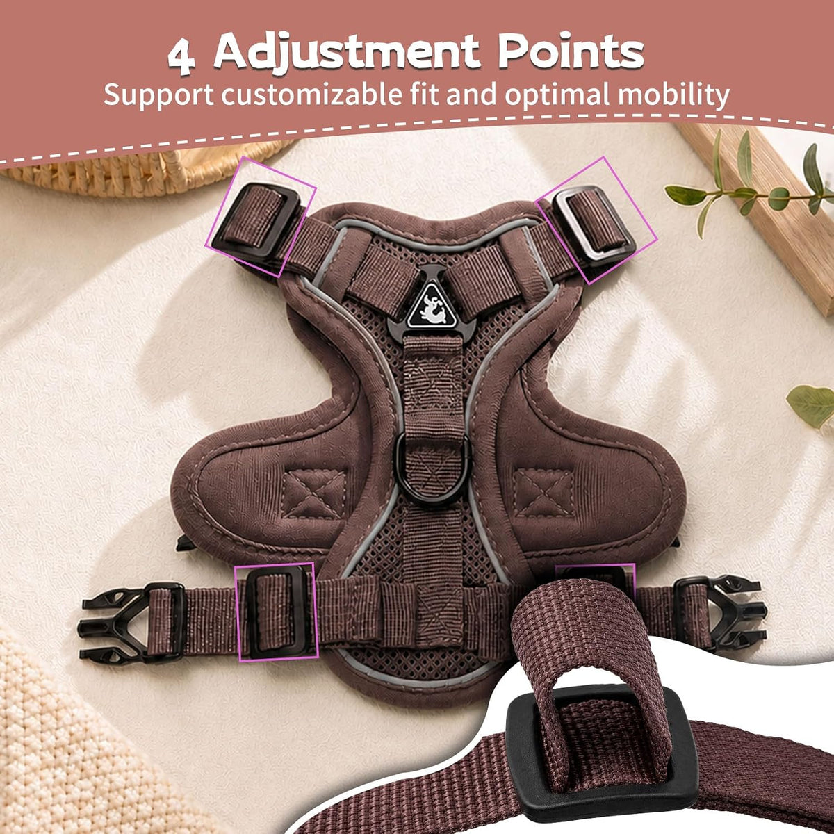 Large Cat Harness & Leash Set, Escape-Proof Soft Vest for Outdoor Walking