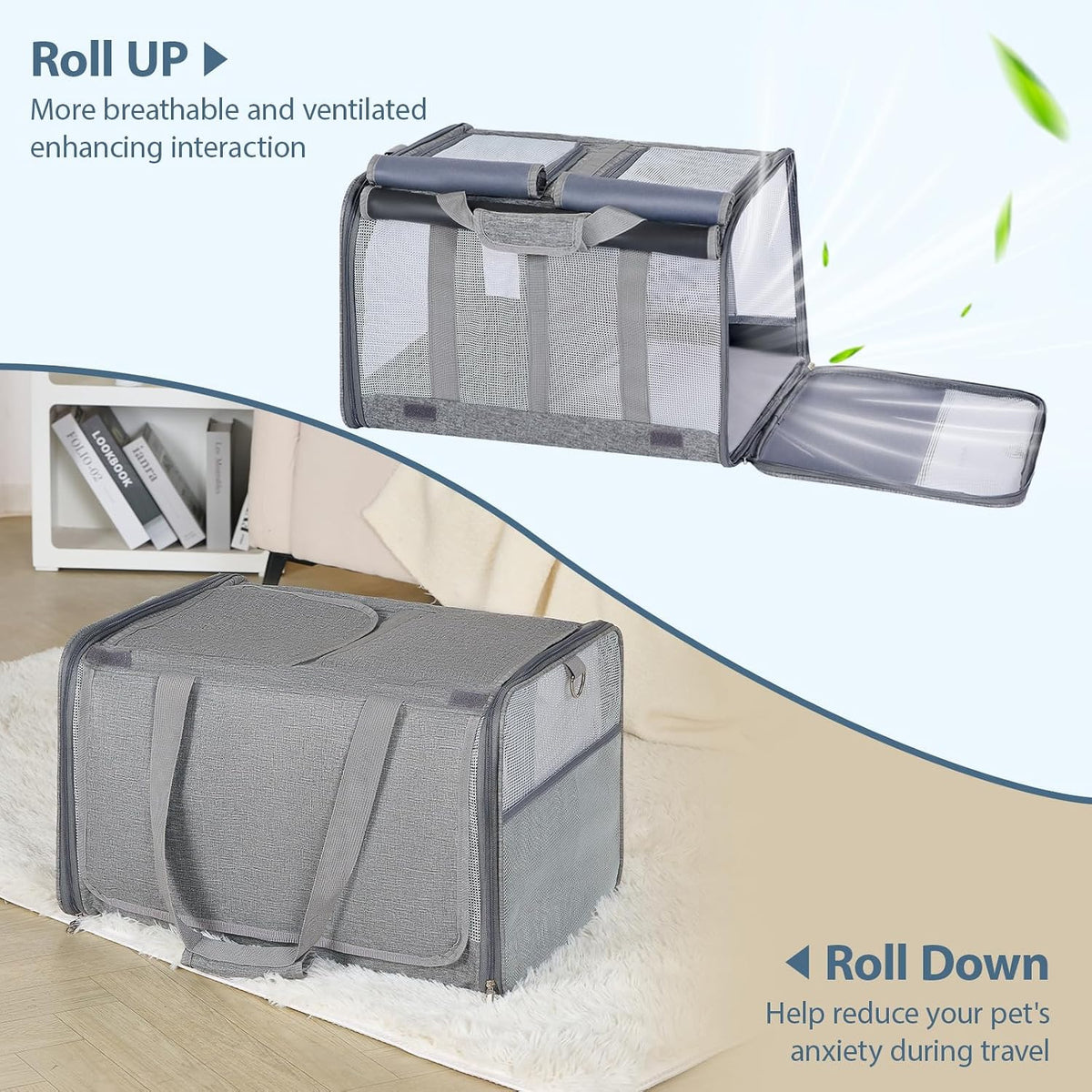 Cat Carrier for 2 Cats, Large Soft-Sided Pet Travel Carrier