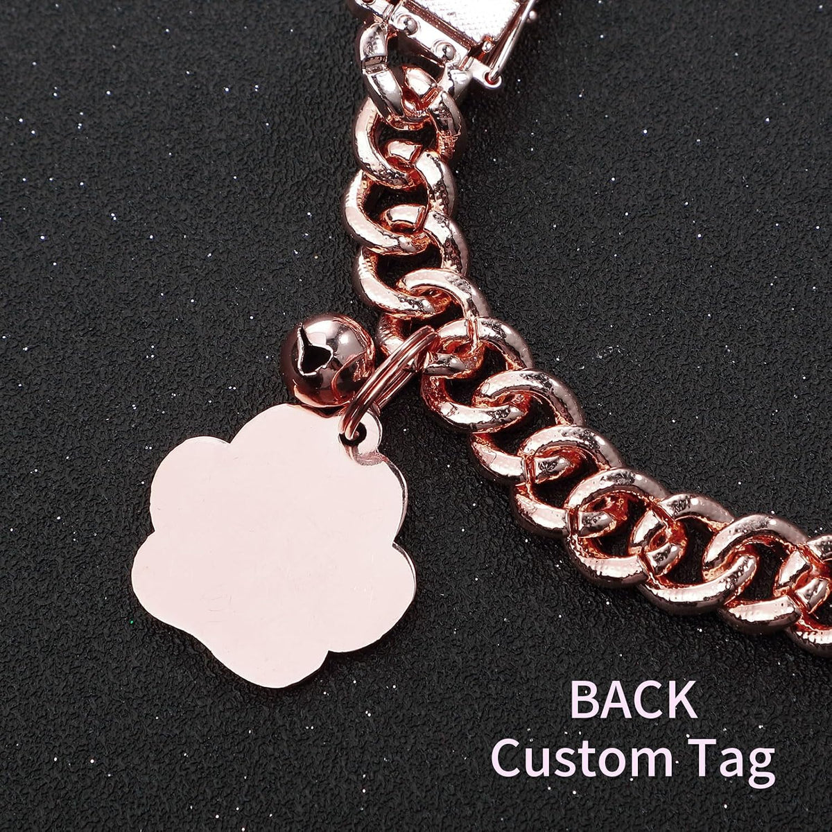 Hillban Cat Collar Chain Diamond Jewelry Gift, 8 Inch, Rose Gold, Pink