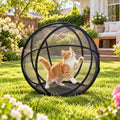 27" Outdoor Cat Enclosure Pop Up Collapsible Mesh 360° Rolling Hamster Ball