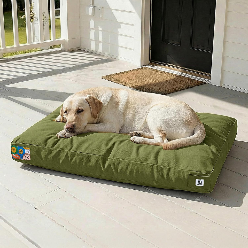 42 Inch Indestructible Dog Bed for Extra Large Dogs, Canvas Durable Outdoor Chew Proof Dog Bed with Waterproof Washable 