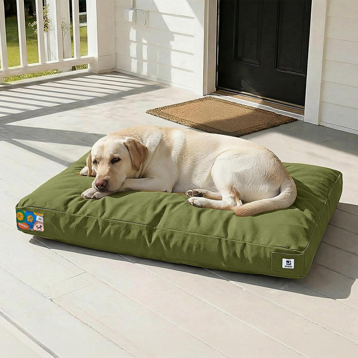 42 Inch Indestructible Dog Bed for Extra Large Dogs, Canvas Durable Outdoor Chew Proof Dog Bed with Waterproof Washable 
