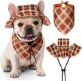 Fall Dog Bucket Hat with Ear Holes, Dog Birthday Bandana & Hat Gift Set