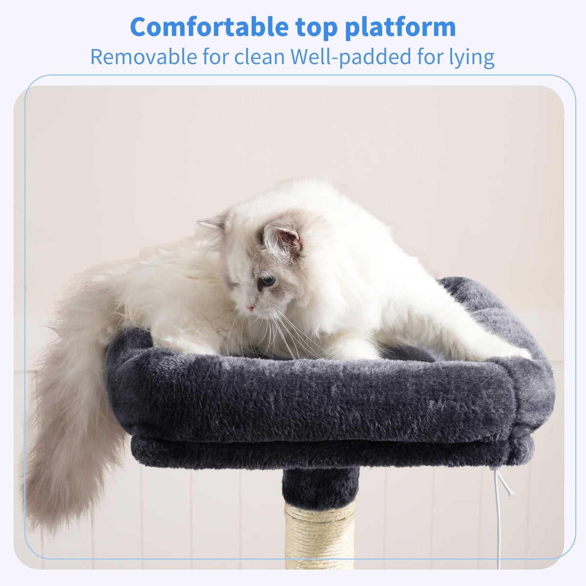 Heybly Cat Tree with Toy, 43.3 inch Cat Tower for Indoor Cats HCT004SG