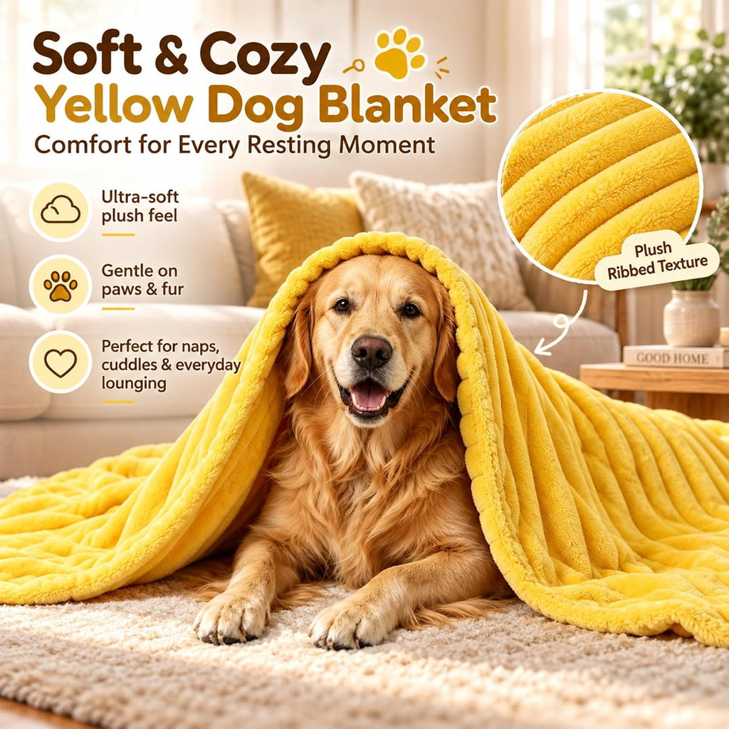 Yellow Dog Blanket, Emotional Support Blanket for Dogs，39.4" x 59.1"