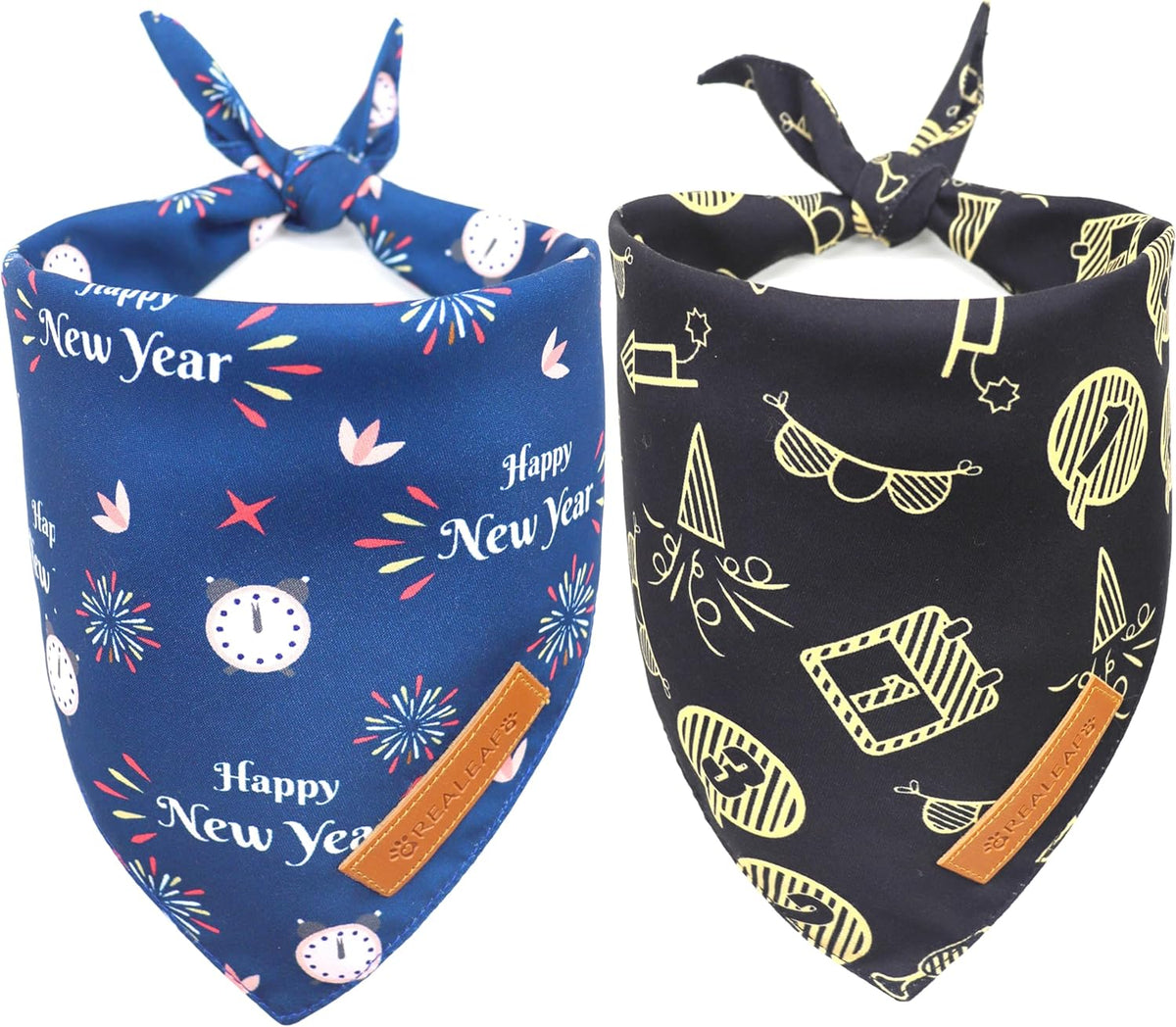 Halloween Dog Bandanas 2 Pack, Reversible Orange Pumpkin Pet Scarf for Boy and Girl, Premium Durable Fabric, Holiday Ban