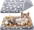 2 Pack Self Warming Cat Dog Bed Pad, Grey, 21" X 14", Stars