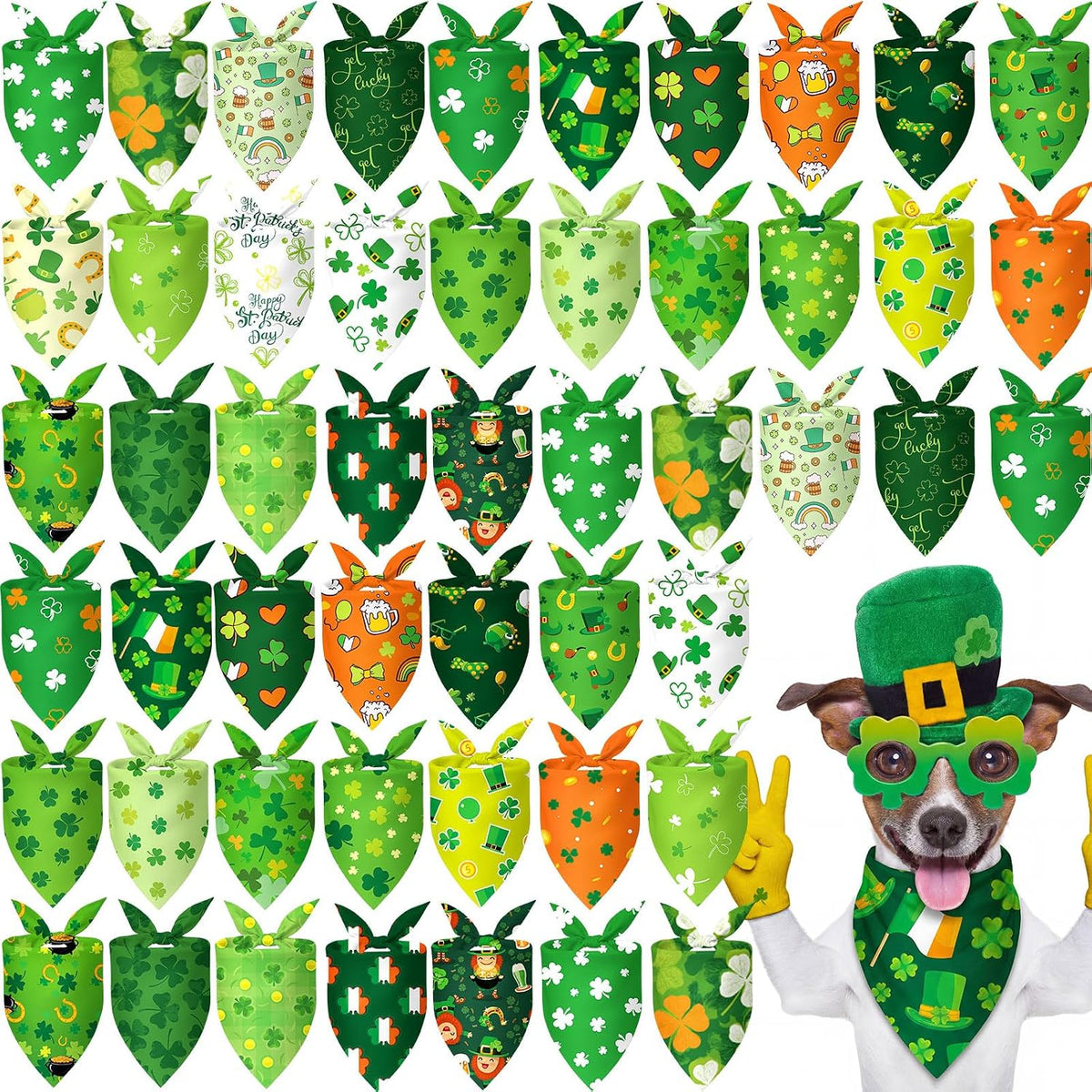 Abbylike 50 Pcs Fall Thanksgiving Dog Bandanas Bulk, Pumpkin, Large Dogs
