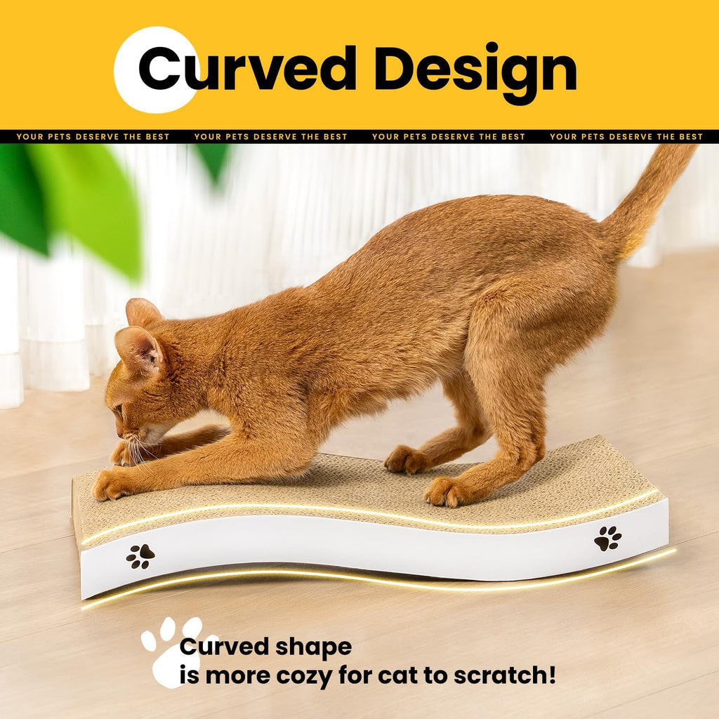 Cat Scratcher, Durable Scratch Pad, Corrugated Cardboard Scratching Board for Indoor Cats, Heavy Duty, Double-Sided Usab