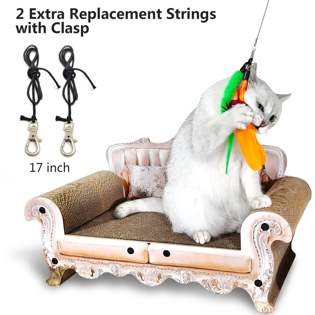 miwoowim Interactive Cat Wand Toy Set, 2 Telescopic Rods & 11 Attachments