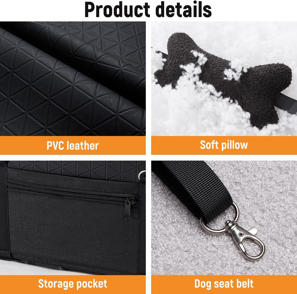 Center Console Dog Car Seat,Pet Car Seats for Small Dogs,Under 30 lbs