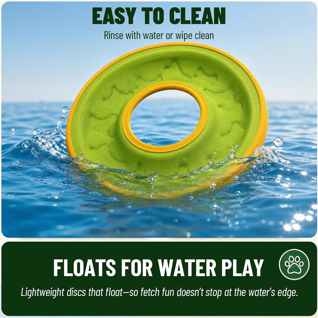 3 Pcs Flying Discs, Interactive Flyer Toys, Feedable Lightweight Catch and Fetch Toys for Small Medium Large Dogs, Float