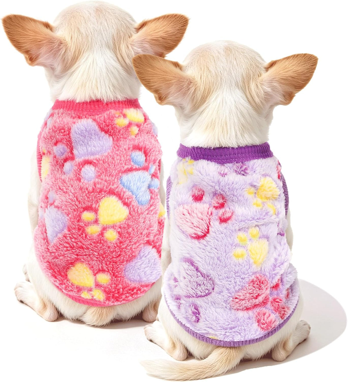 2 Pack Teacup Dog Clothes Warm Soft Fleece Extra Small Dog Clothes for Puppy Chihuahua Yorkies Fall Winter Cute Pet Clot