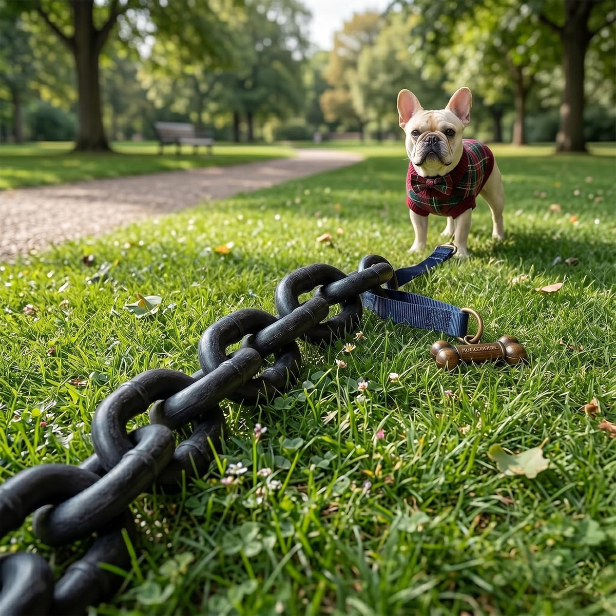 Fake Chain Dog Leash, Giant Plastic Chain Leash, Oversized Funny Lightweight Pet Lead for Small Dogs and Cats, Faux Meta