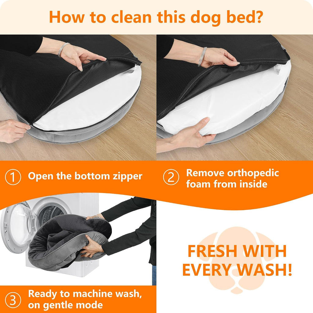 Orthopedic Waterproof Medium Dog Bed Sofa, Gel Memory Foam, 36"