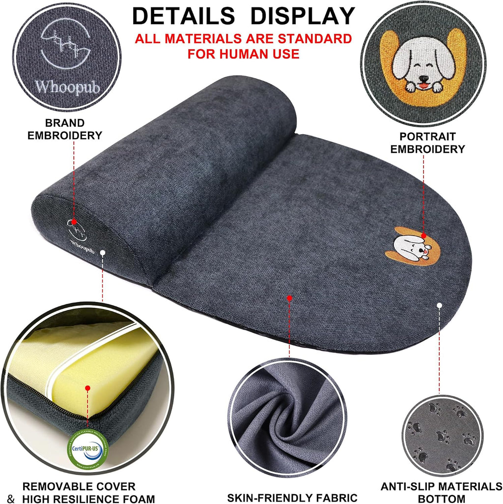 Dog and Cat Bolster Pillow for Medium Dogs and Cats, Benefit for Cervical Vertebra and Neck, Easy to Carry When Travelin