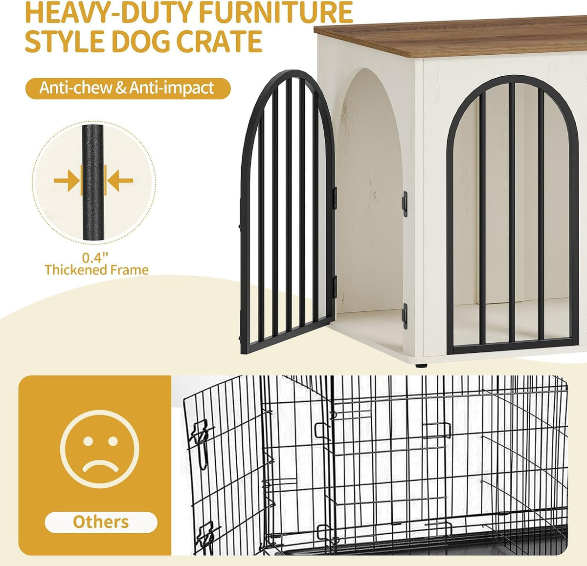 Hzuaneri 31.5 in Dog Crate Furniture,Dog Kennel Indoor for Small/Medium Dog