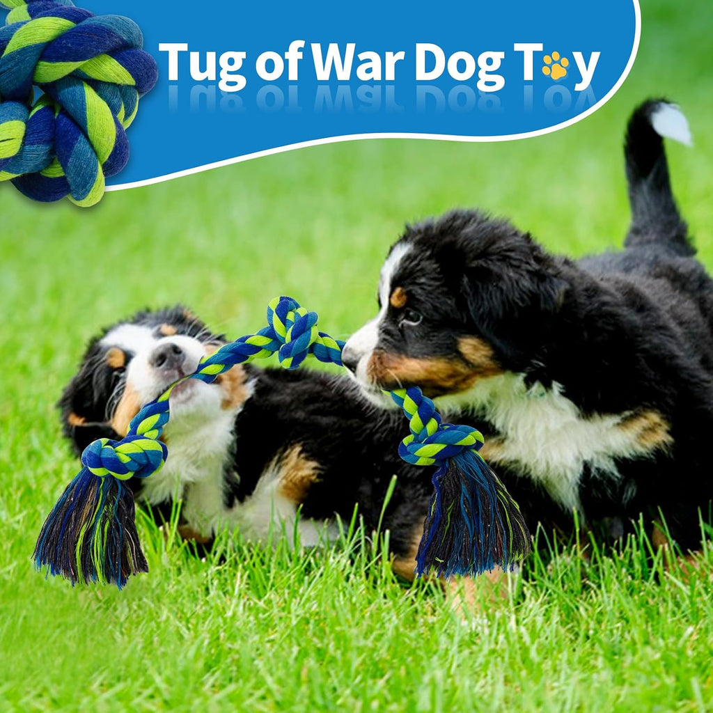 WDZZHOT [2 Pack] Dog Rope Toys, Dog Chew Toy for Medium and Small Dogs, 3 Knots Heavy Duty Puppy Rope Toy, 100% Cotton T