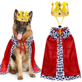 GOYOSWA Dog King Costume, Dog Halloween Costumes King Cloak Crown Set King Prince Costume for Small Medium Large Dogs (Large)
