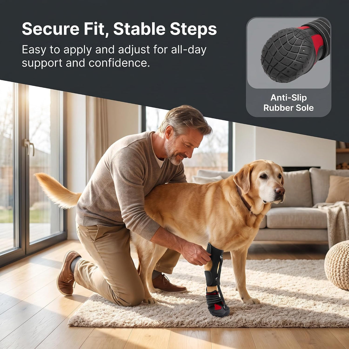 Paw Protectors for Dogs，Dog Brace for ACL Tear Back Leg，Corrective Dog Shoes Safely Lift Toes, Dog Brace for ACL Tear, A